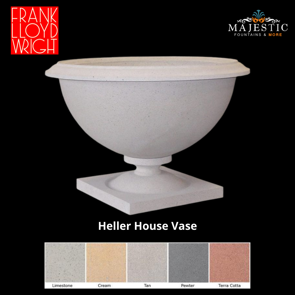 Frank Lloyd Wright - Heller House Vase Planter - Majestic Fountains