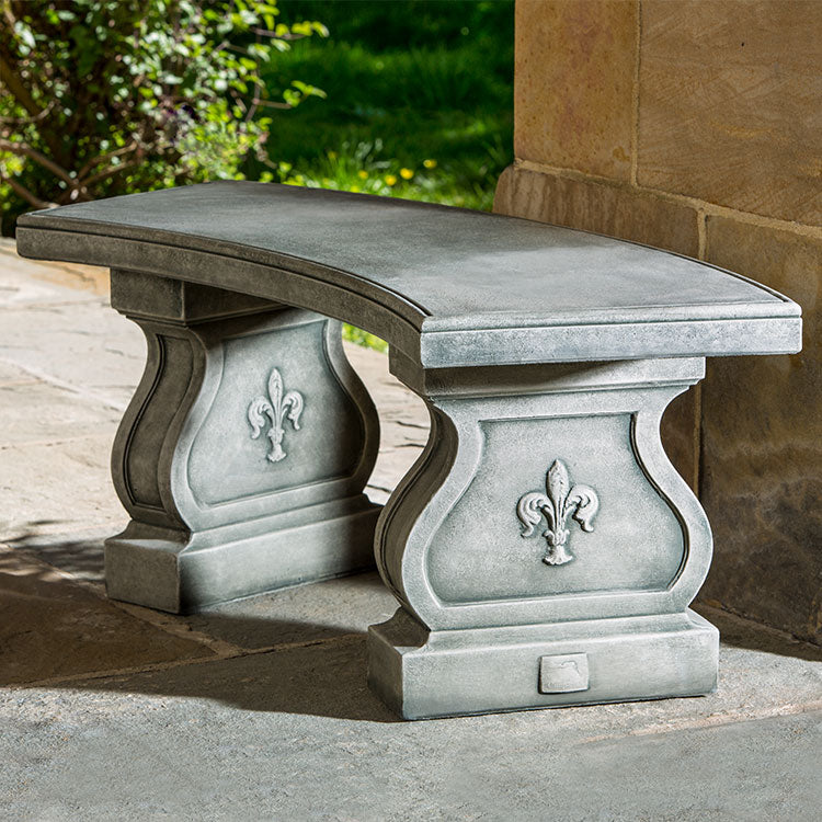 Fleur De Lys Curved Bench By Campania International - Majestic Fountains