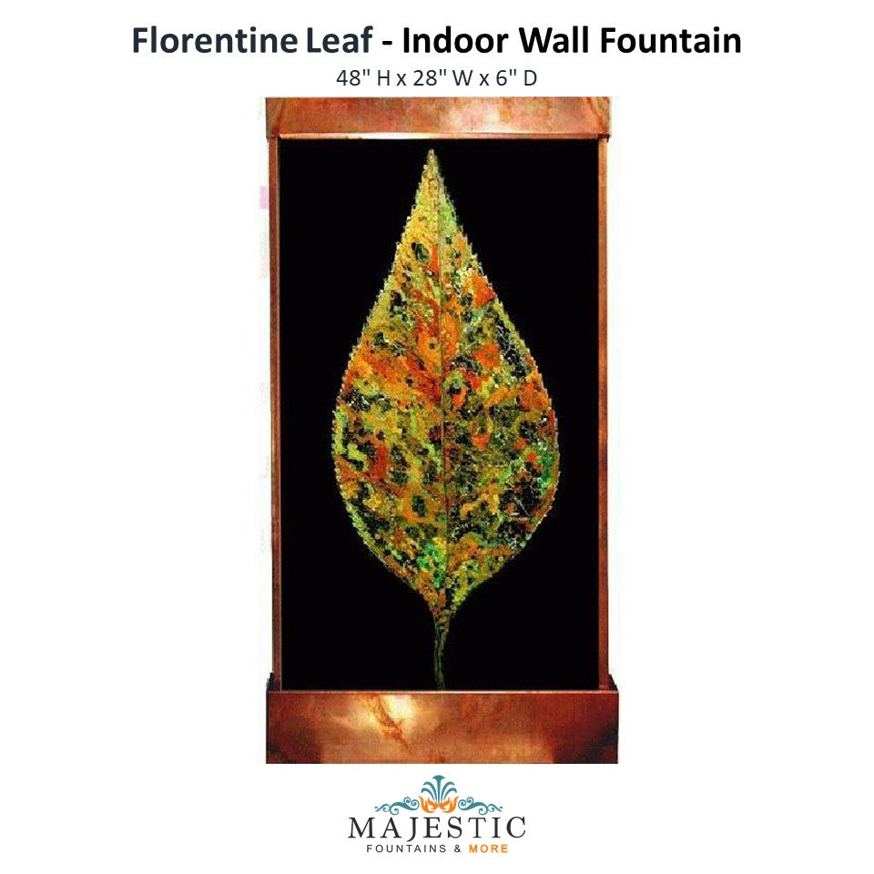 Harvey Gallery Florentine Leaf - Indoor  Wall Fountain - Majestic Fountains