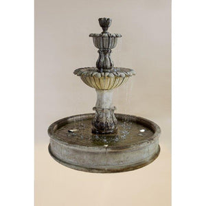 Florica Concrete Althum Outdoor Courtyard Fountain With Pond - Majestic Fountains