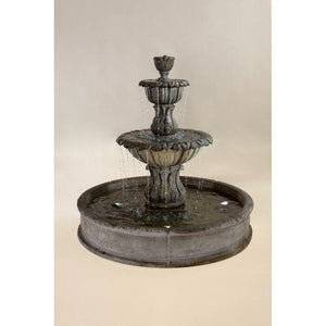 Florica Concrete Brevis Outdoor Courtyard Fountain With Pond - Majestic Fountains