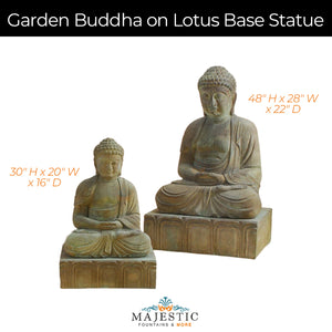Giannini Garden Buddha on Lotus Base Statue - #8113-8115 - Majestic Fountains