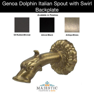 Genoa Dolphin with Swirl Backplate - Majestic Fountains