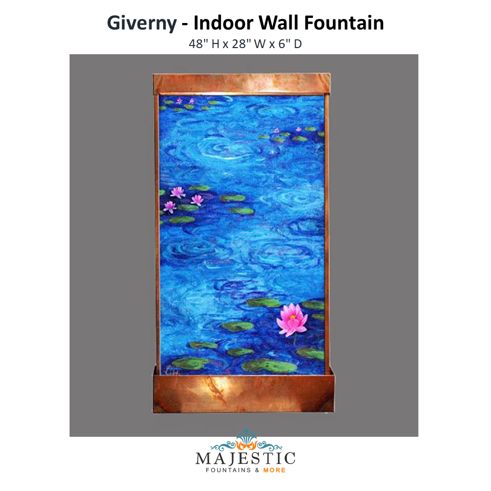 Harvey Gallery Giverny Art - 4ft Tall - Indoor Wall Fountain - Majestic Fountains