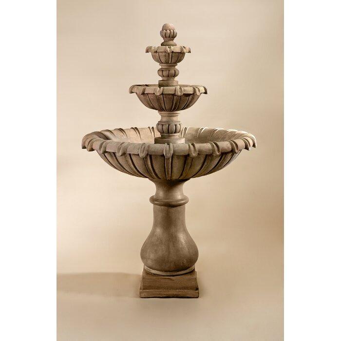 Grand Chateau Concrete 3 Tier - Outdoor Courtyard Fountain - Majestic Fountains