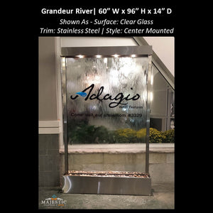 Adagio Grandeur River 8ft High - Center Mounted 96"H x 60" W - Indoor Floor Fountain - Majestic Fountains