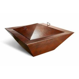 HPC Sedona Fire and Water Bowl in Hammered Copper with Lid - Majestic Fountains and More