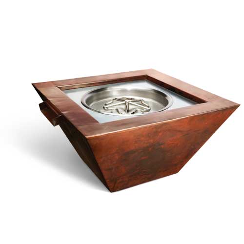 HPC Sierra Fire and Water Bowl in  Smooth Copper - Majestic Fountains and More