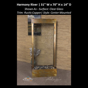 Adagio Harmony River - Center Mounted 70"H x 31"W - Indoor Floor Fountain - Majestic Fountains