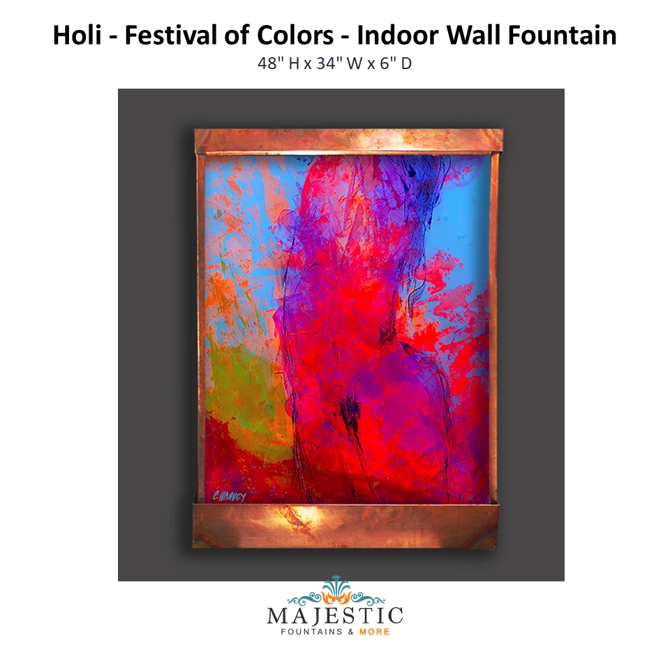 Harvey Gallery Holi - Festival of Colors - Indoor Wall Fountain - Majestic Fountains