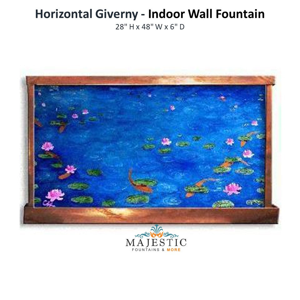 Harvey Gallery Horizontal Giverny 4Ft wide- Indoor Wall Fountain - Majestic Fountains