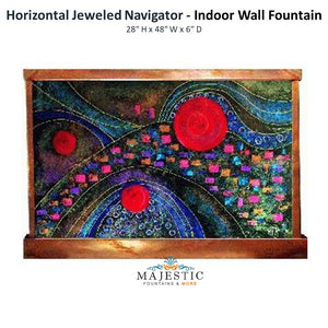 Harvey Gallery Horizontal Jeweled Navigator  - Indoor Wall Fountain - Majestic Fountains