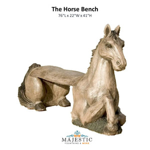 Horse Bench - Majestic Fountains and More