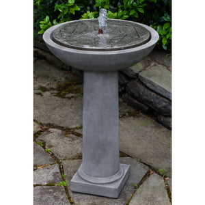 Hydrangea Leaves Birdbath Fountain in Cast Stone by Campania International FT-248 - Majestic Fountains