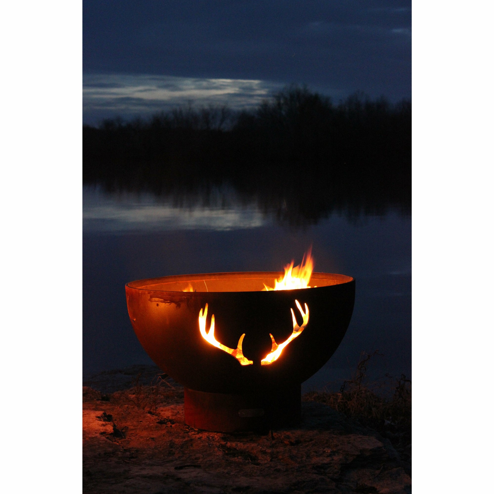 Antlers by Fire Pit Art - Majestic Fountains