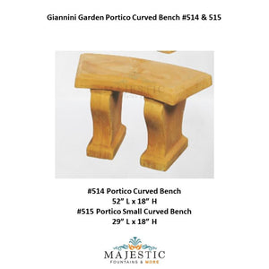 Giannini Garden Portico Curved Bench - 514 & 515 - Majestic Fountains