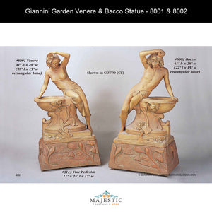 Giannini Garden Venere & Bacco Statue - 8001 & 8002 - Majestic Fountains