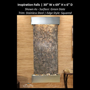 Adagio Inspiration Falls 69"H x 30"W- Indoor Wall Fountain - Majestic Fountains