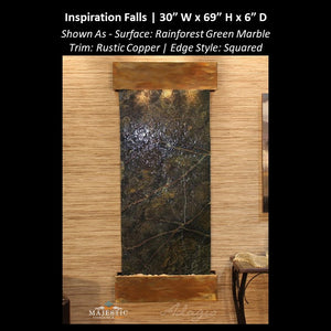 Adagio Inspiration Falls 69"H x 30"W- Indoor Wall Fountain - Majestic Fountains