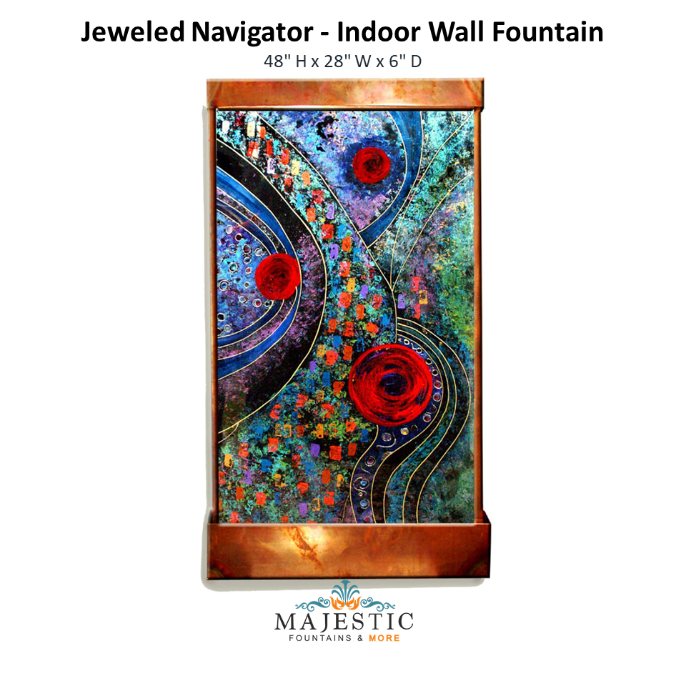 Harvey Gallery Jeweled Navigator - Indoor Wall Fountain - Majestic Fountains
