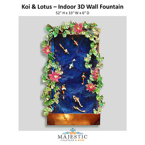 Harvey Gallery Koi and Lotus Fountain - Indoor Wall Fountain - Majestic Fountains