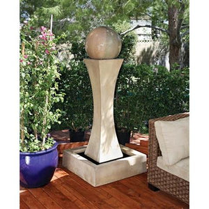 Large 8Ft - I Fountain with Ball -Outdoor Fountain - Majestic Fountains