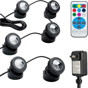 Submersible LED Lights Kit - Color Changing lights w Remote for fountains