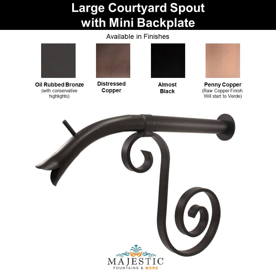 Courtyard Spout – Large with Mini Backplate - Majestic Fountains