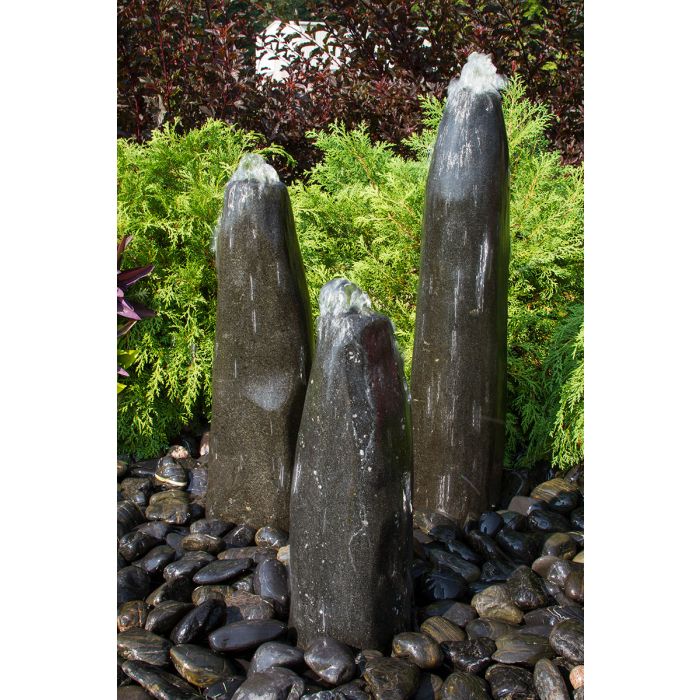 Limestone - Triple stone Pillar Fountain Kit - Majestic Fountains