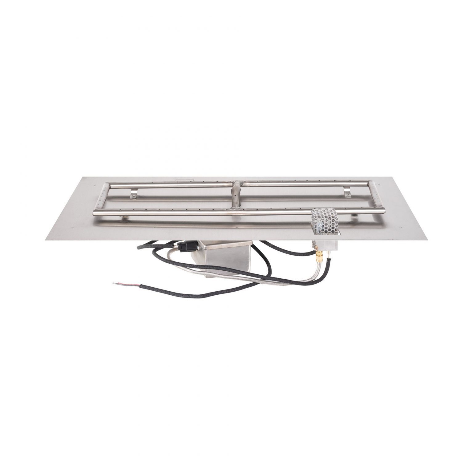 TOP Fires Rectangular Flat Pan & SS "H" Burner with Electronic Ignition Kit by The Outdoor Plus - Majestic Fountains