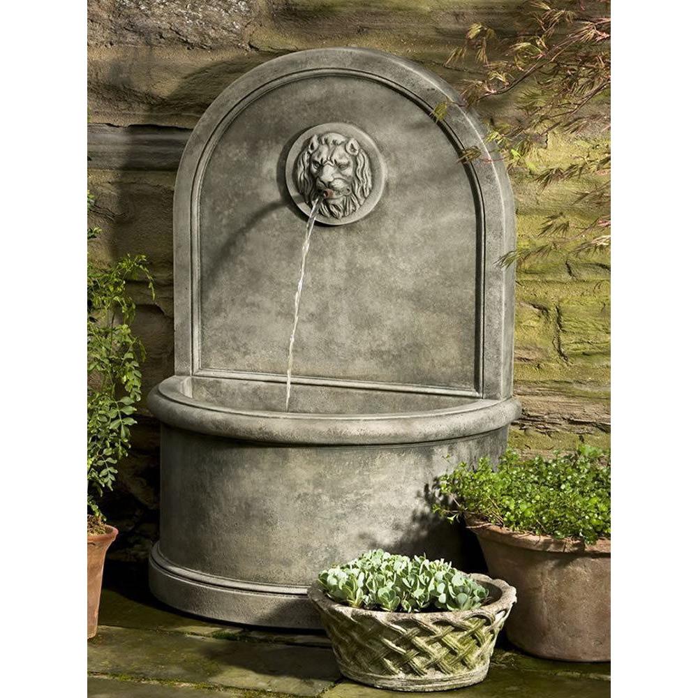 Lion Wall Fountain in Cast Stone by Campania International FT-165 - Majestic Fountains