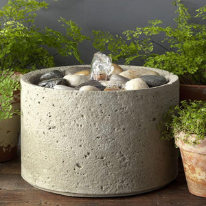 M-Series Pebble Fountain in Cast Stone by Campania International FT-166 - Majestic Fountains