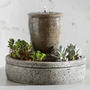 M-Series Rustic Spa Fountain With Planter in Cast Stone by Campania International FT-178 - Majestic Fountains