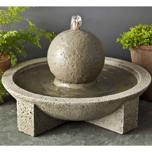 M-Series Sphere Fountain in Cast Stone by Campania International FT-159 - Majestic Fountains