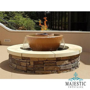 Kelly Bowl With Fire  - Fire Fountain - CUSTOM ORDER - Majestic Fountains