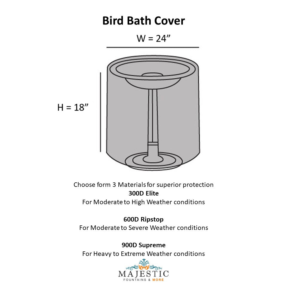 MF Birdbath Cover - Majestic Fountains and More