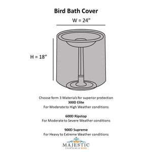 MF Birdbath Cover - Majestic Fountains and More