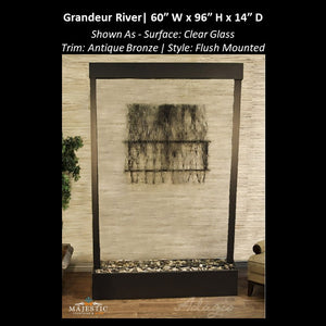 Adagio Grandeur River 8ft High - Flush Mounted 96"H x 60"W - Indoor Floor Fountain - Majestic Fountains