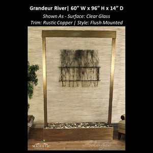 Adagio Grandeur River 8ft High - Flush Mounted 96"H x 60"W - Indoor Floor Fountain - Majestic Fountains