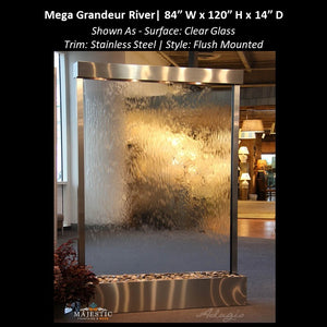 Adagio Mega Grandeur River 10ft High - Flush Mounted 120"H x 84"W - Indoor Floor Fountain - Majestic Fountains