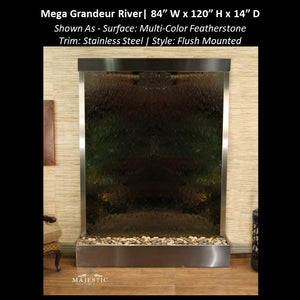 Adagio Mega Grandeur River 10ft High - Flush Mounted 120"H x 84"W - Indoor Floor Fountain - Majestic Fountains