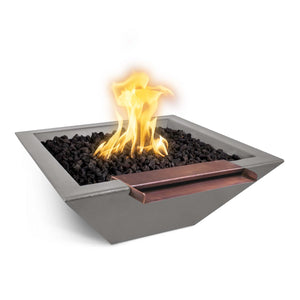 TOP Fires Maya Fire & Water Bowl with Wide Spill in GFRC Concrete by The Outdoor Plus - Majestic Fountains