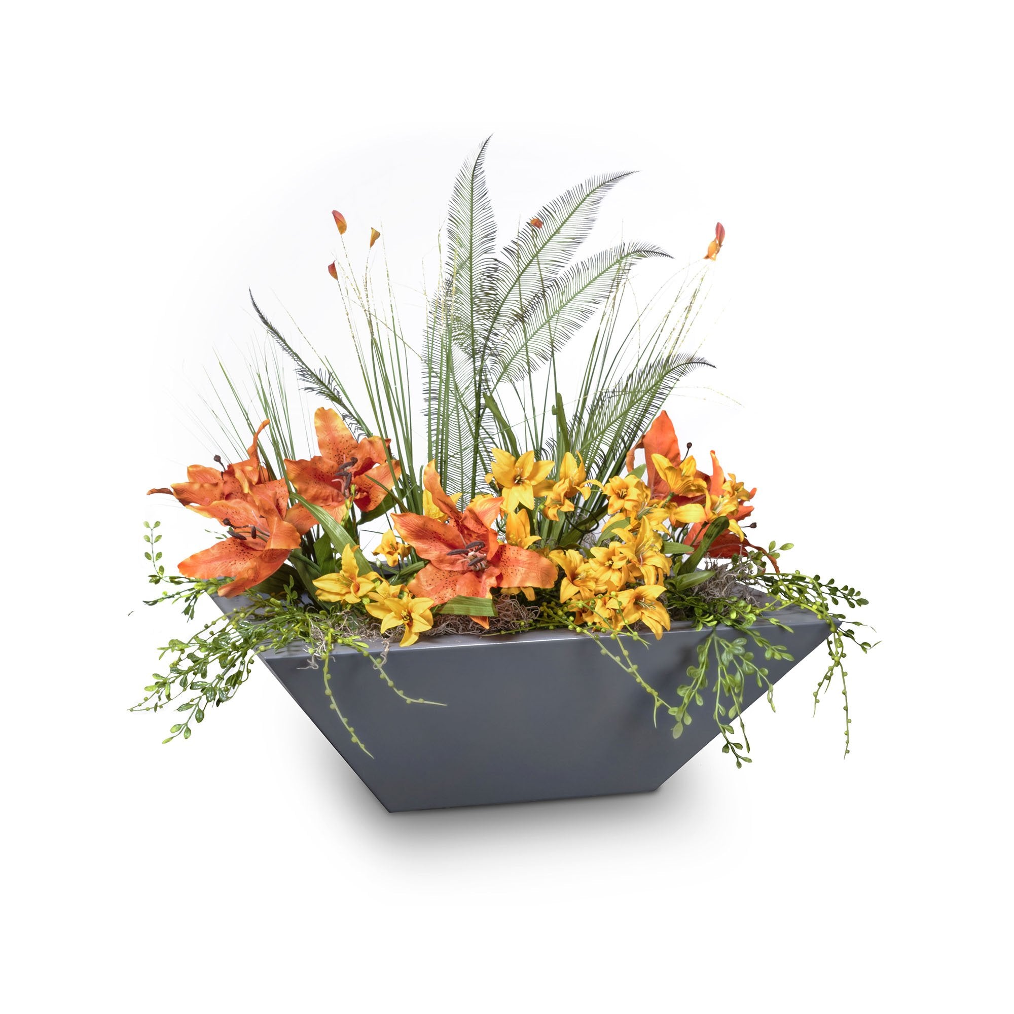 TOP Fires Maya Powder Coated Metal Planter Bowl by The Outdoor Plus - Majestic Fountains