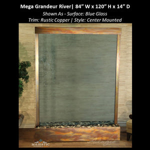 Adagio Mega Grandeur River 10ft High - Center Mounted 120"H x 84"W- Indoor Floor Fountain - Majestic Fountains