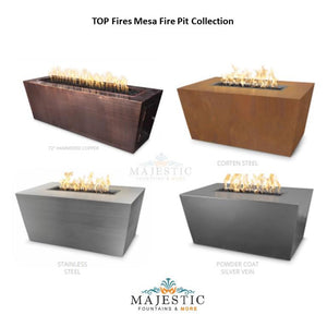 TOP Fires Mesa Rectangle Fire Pit in Powder Coated Steel by The Outdoor Plus - Majestic Fountains