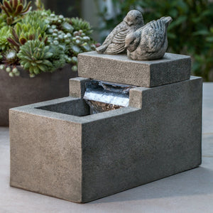 Mini Element With Birds Fountain in Cast Stone by Campania International FT-252 - Majestic Fountains