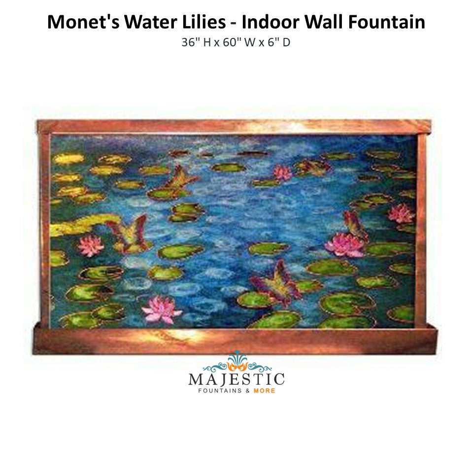 Harvey Gallery Monet's Water Lilies - Indoor Wall Fountain - Majestic Fountains