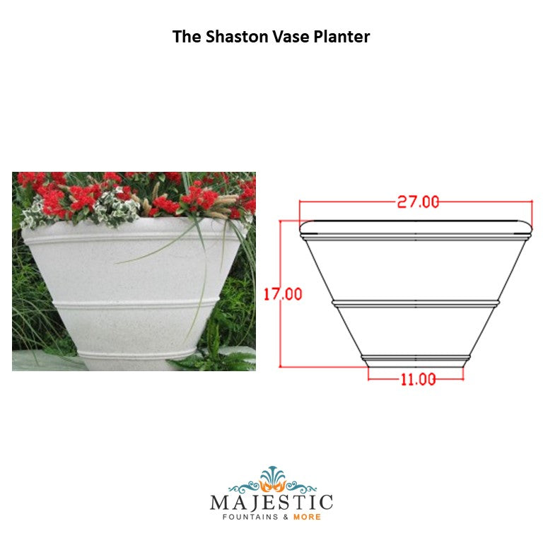 NB Shaston Vase Planter in GFRC - Majestic Fountains and More