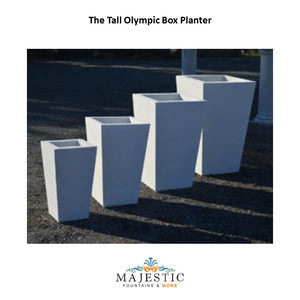 NB Tall Olympic Box Planter in GFRC - Majestic Fountains and More.