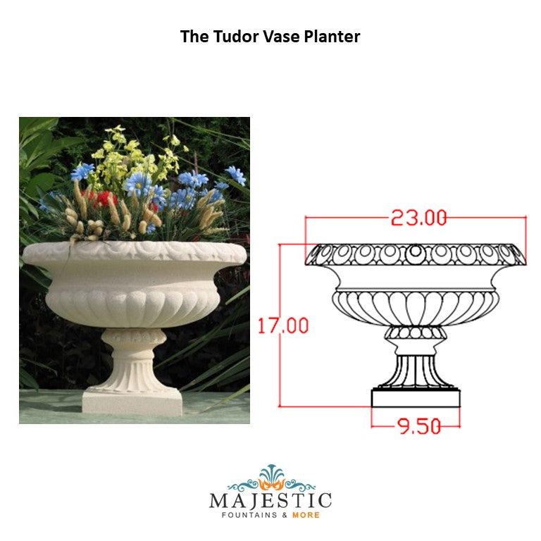 NB Tudor Vase Planter in GFRC - Majestic Fountains and More